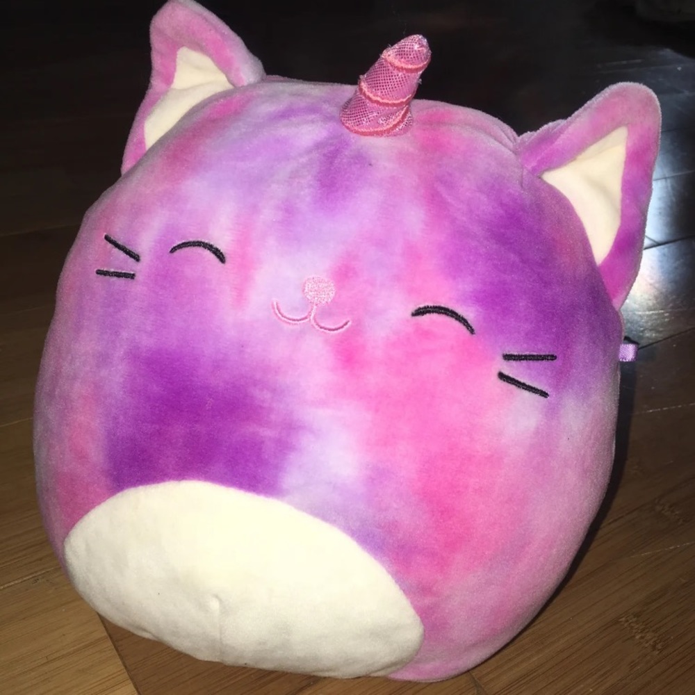 Rainbow CALI Unicorn Cat Caticorn 8 inch Squishmallow Plush Toy Pillow Tie Dyed